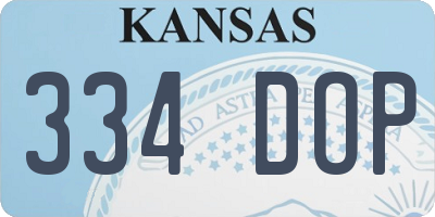 KS license plate 334DOP