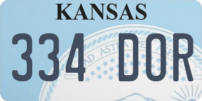 KS license plate 334DOR