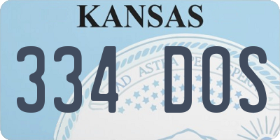 KS license plate 334DOS