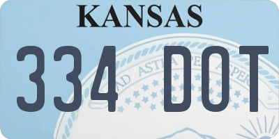 KS license plate 334DOT