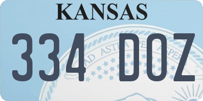 KS license plate 334DOZ