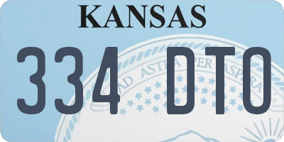 KS license plate 334DTO