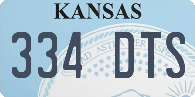 KS license plate 334DTS