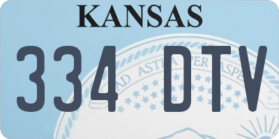 KS license plate 334DTV