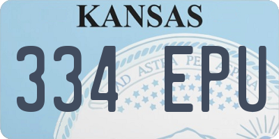 KS license plate 334EPU