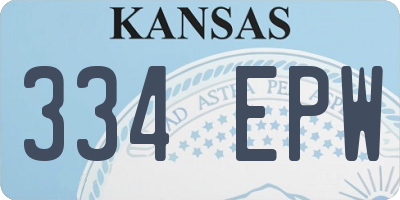 KS license plate 334EPW