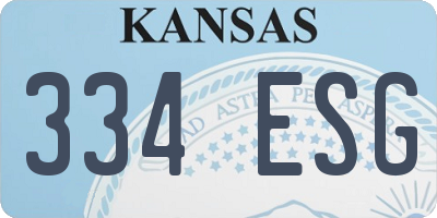 KS license plate 334ESG