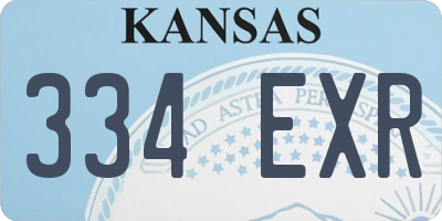 KS license plate 334EXR