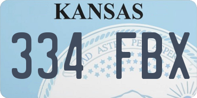 KS license plate 334FBX