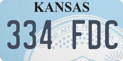 KS license plate 334FDC