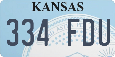KS license plate 334FDU