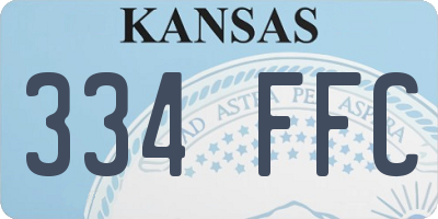 KS license plate 334FFC