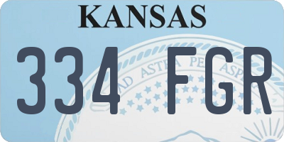 KS license plate 334FGR