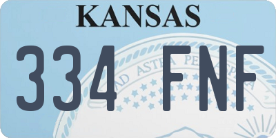 KS license plate 334FNF