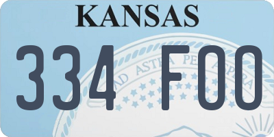 KS license plate 334FOO