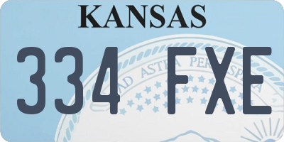 KS license plate 334FXE