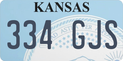 KS license plate 334GJS