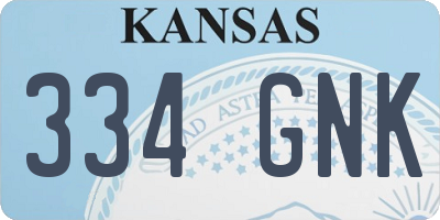 KS license plate 334GNK