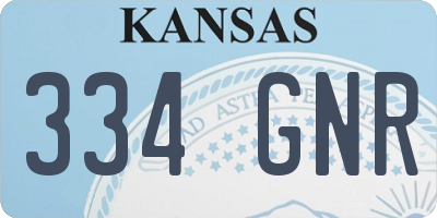 KS license plate 334GNR