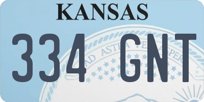 KS license plate 334GNT