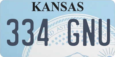 KS license plate 334GNU