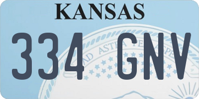 KS license plate 334GNV