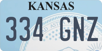 KS license plate 334GNZ