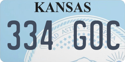 KS license plate 334GOC