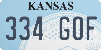 KS license plate 334GOF