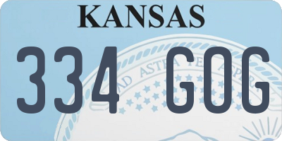 KS license plate 334GOG