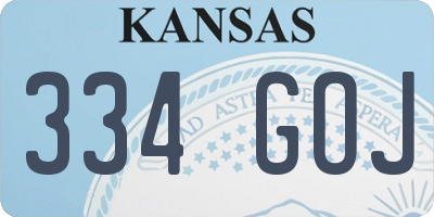 KS license plate 334GOJ