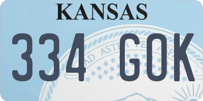 KS license plate 334GOK