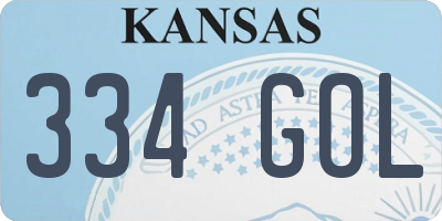KS license plate 334GOL