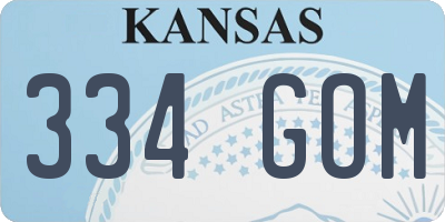 KS license plate 334GOM