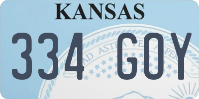 KS license plate 334GOY