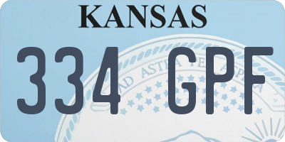 KS license plate 334GPF