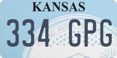 KS license plate 334GPG