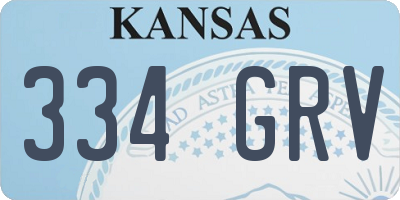 KS license plate 334GRV