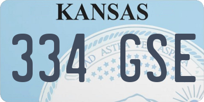 KS license plate 334GSE
