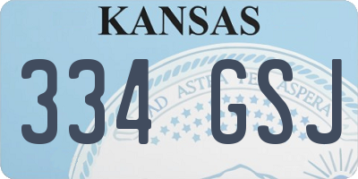 KS license plate 334GSJ