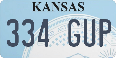 KS license plate 334GUP