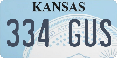 KS license plate 334GUS