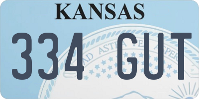 KS license plate 334GUT