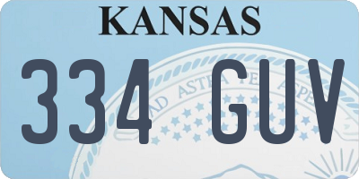 KS license plate 334GUV