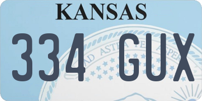 KS license plate 334GUX