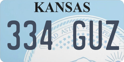KS license plate 334GUZ