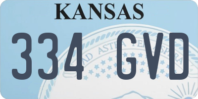 KS license plate 334GVD