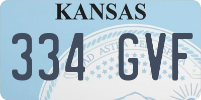 KS license plate 334GVF