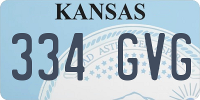 KS license plate 334GVG