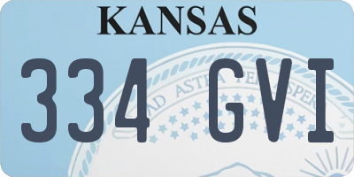 KS license plate 334GVI